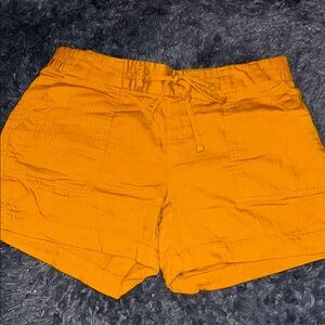 Women's Orange Drawstring Shorts